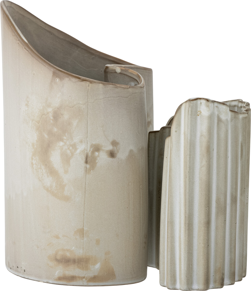 Bloomingville - Henaj Vase - Brun - Stentøj - Sæt Med 2 Stk