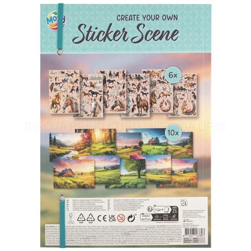 Heste Sticker Scene Bog A4 200 Sticker