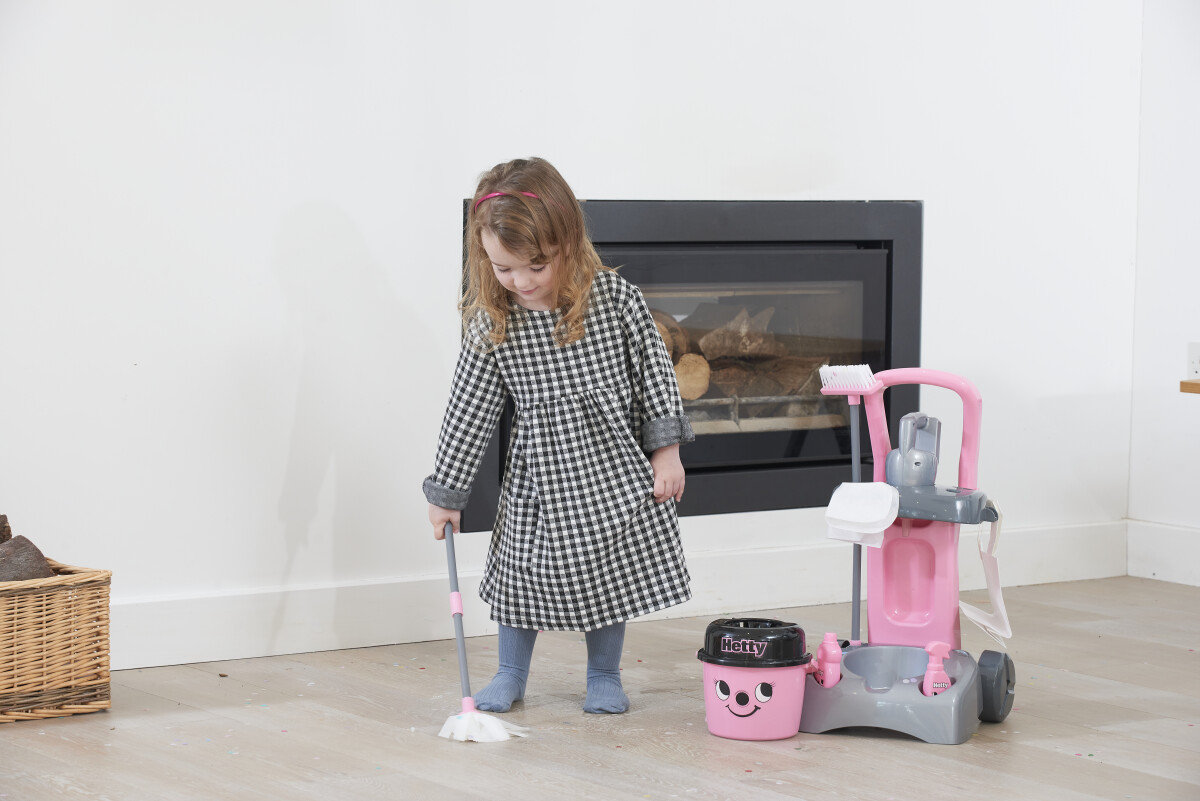 Casdon Hetty - Deluxe Legetøjs Rengøringsvogn Til Børn - Lyserød