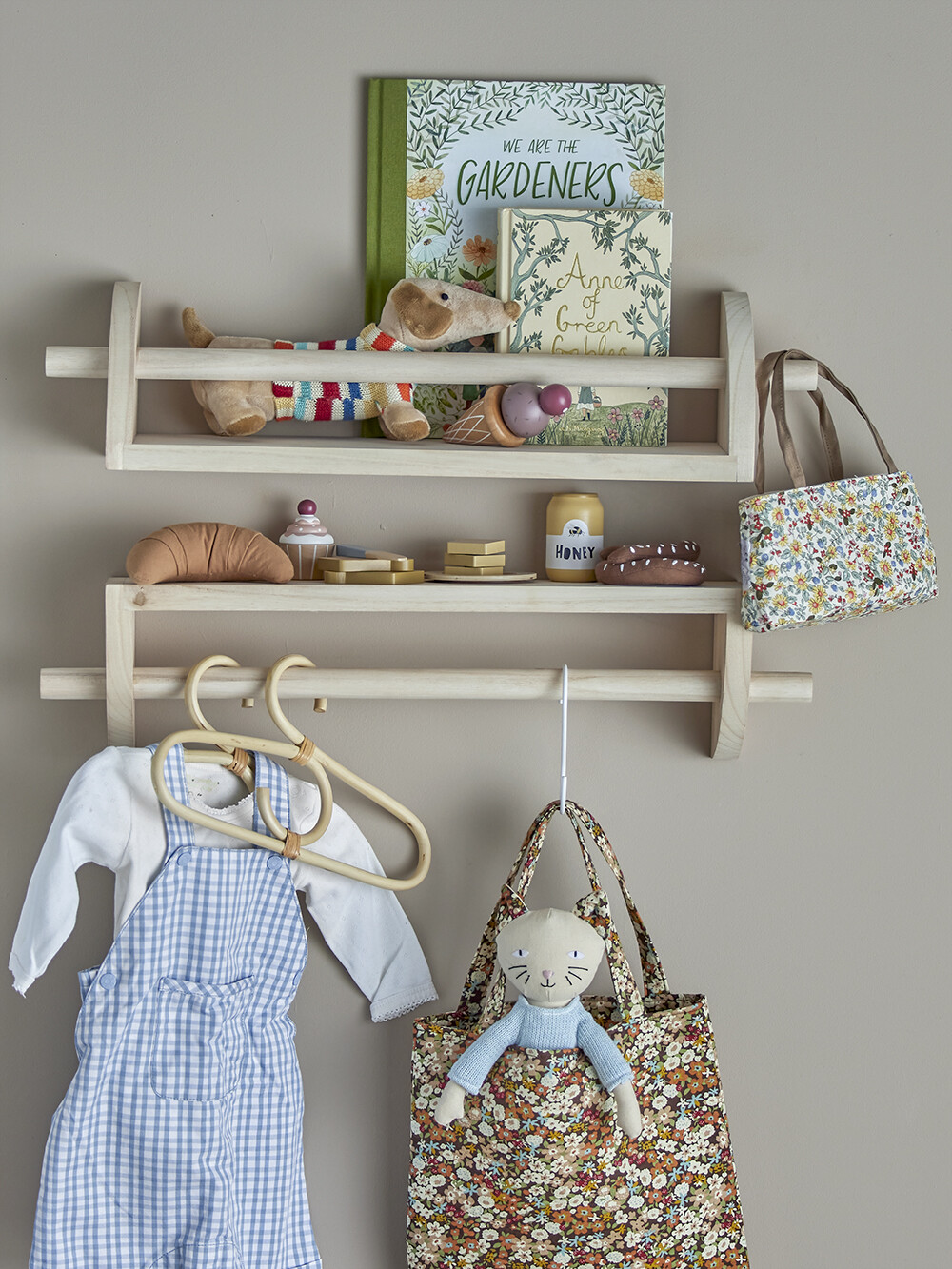 Bloomingville Mini - Hilena Bamse I Taske - Natur - Polyester