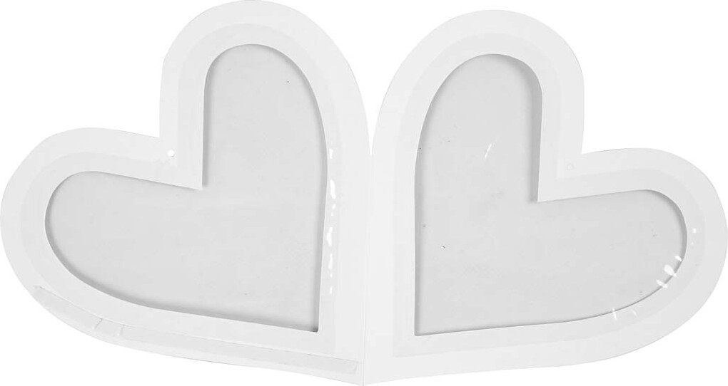 Hjerteramme - Str 18X18 Cm - 230 G - Hvid - 16 Stk