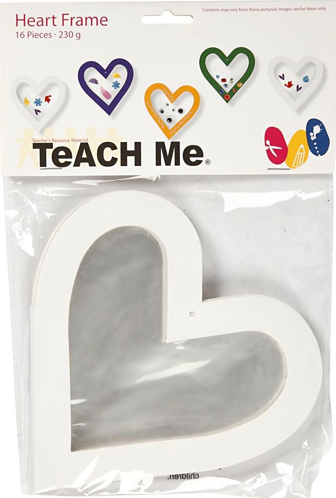 Hjerteramme - Str 18X18 Cm - 230 G - Hvid - 16 Stk