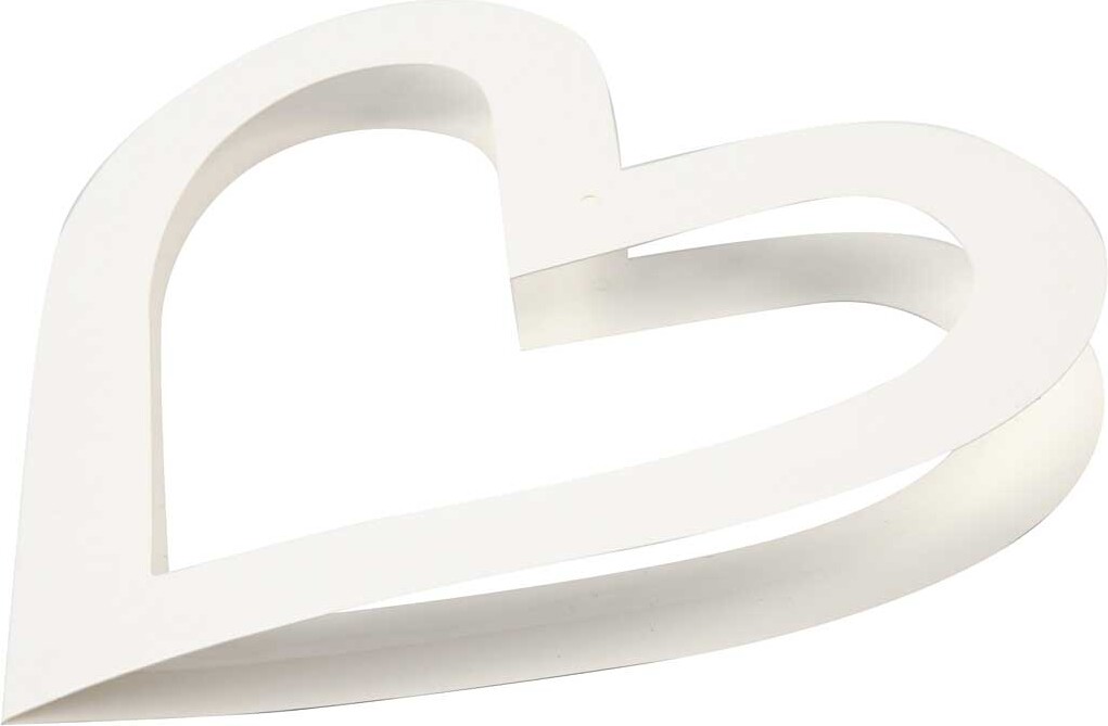 Hjerteramme - Str 18X18 Cm - 230 G - Hvid - 16 Stk