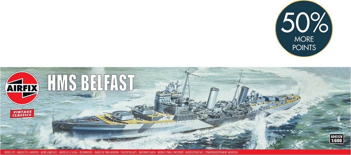 Airfix - Hms Belfast Skib Byggesæt - 1 600 - A04212V