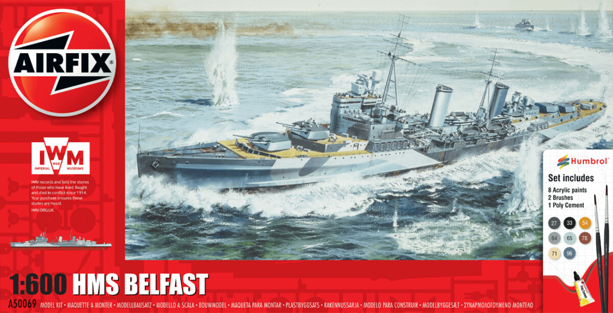 Airfix - Hms Belfast Skib Byggesæt - 1 600 - A50069