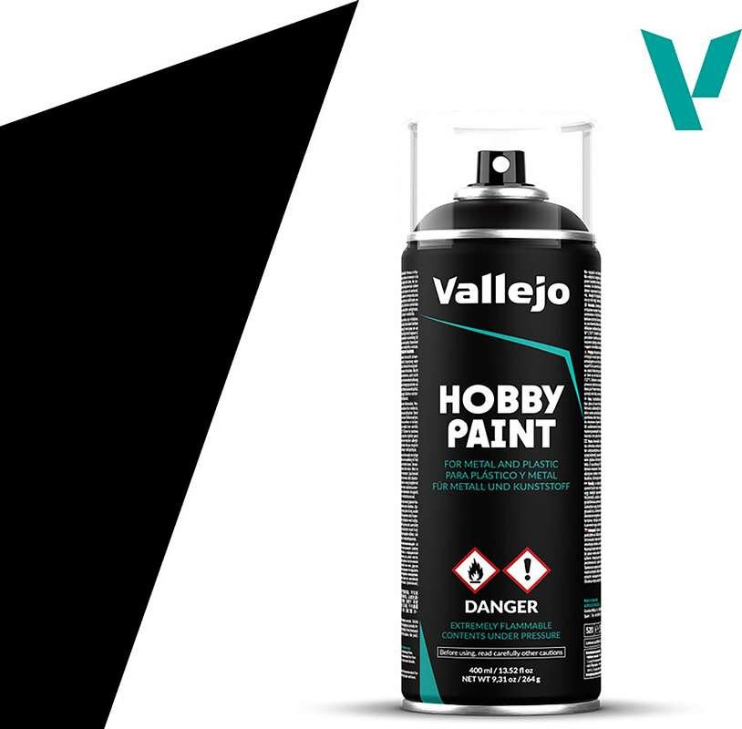 Vallejo - Hobby Paint Spray Primer - Sort 400 Ml