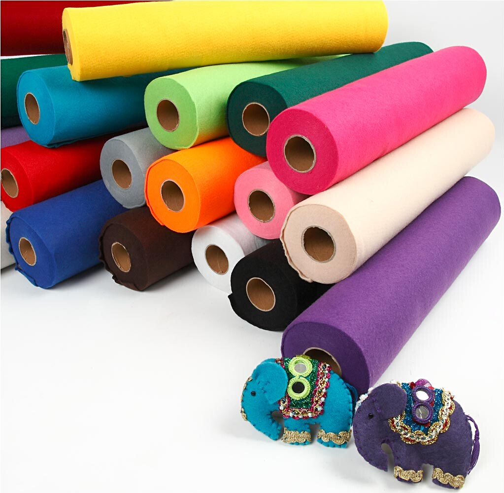 Hobbyfilt - B 45 Cm - Tykkelse 1 5 Mm - 180-200 G - Assorterede Farver -