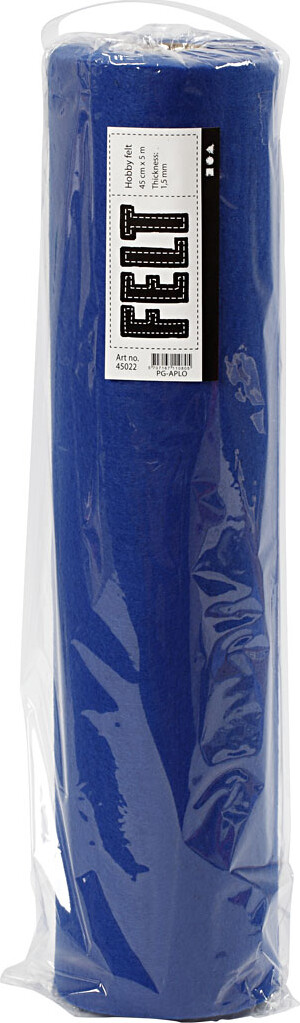 Hobbyfilt Rulle - B 45 Cm - 1 5 Mm - 180-200 G - Blå - 5 M