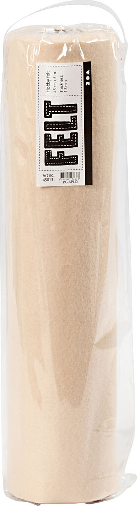 Hobbyfilt - B 45 Cm - 1 5 Mm - 180-200 G - Lys Pudder - 5 M