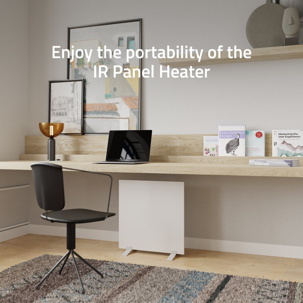 Hombli - Smart Infrared Radiator Heatpanel 350W - Hvid Metal