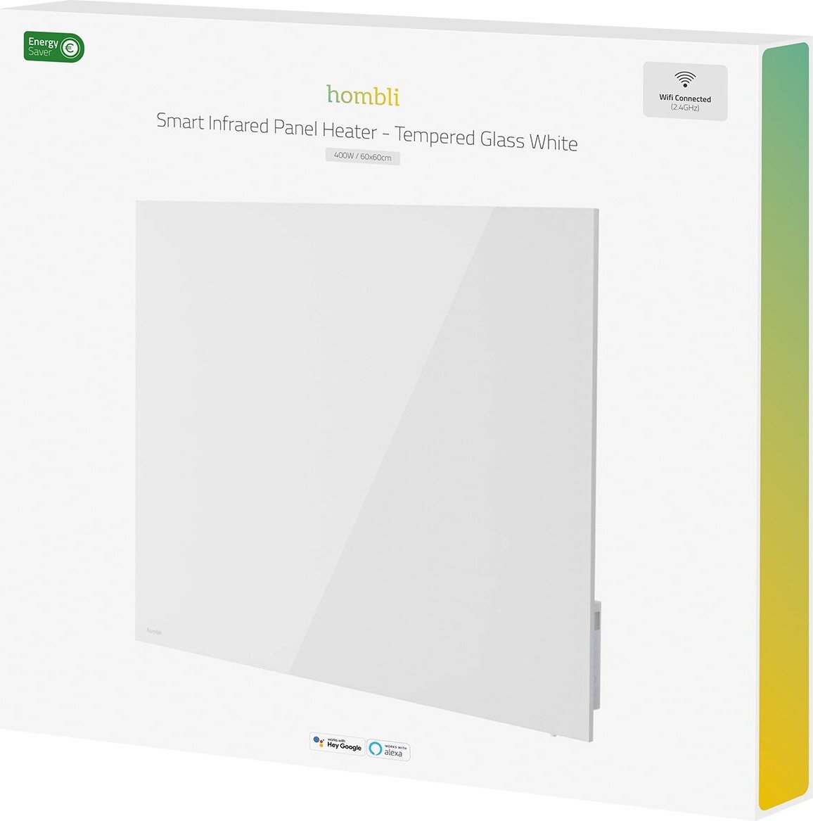 Hombli - Smart Ir Glas Varmepanel 400W Hvid 400W