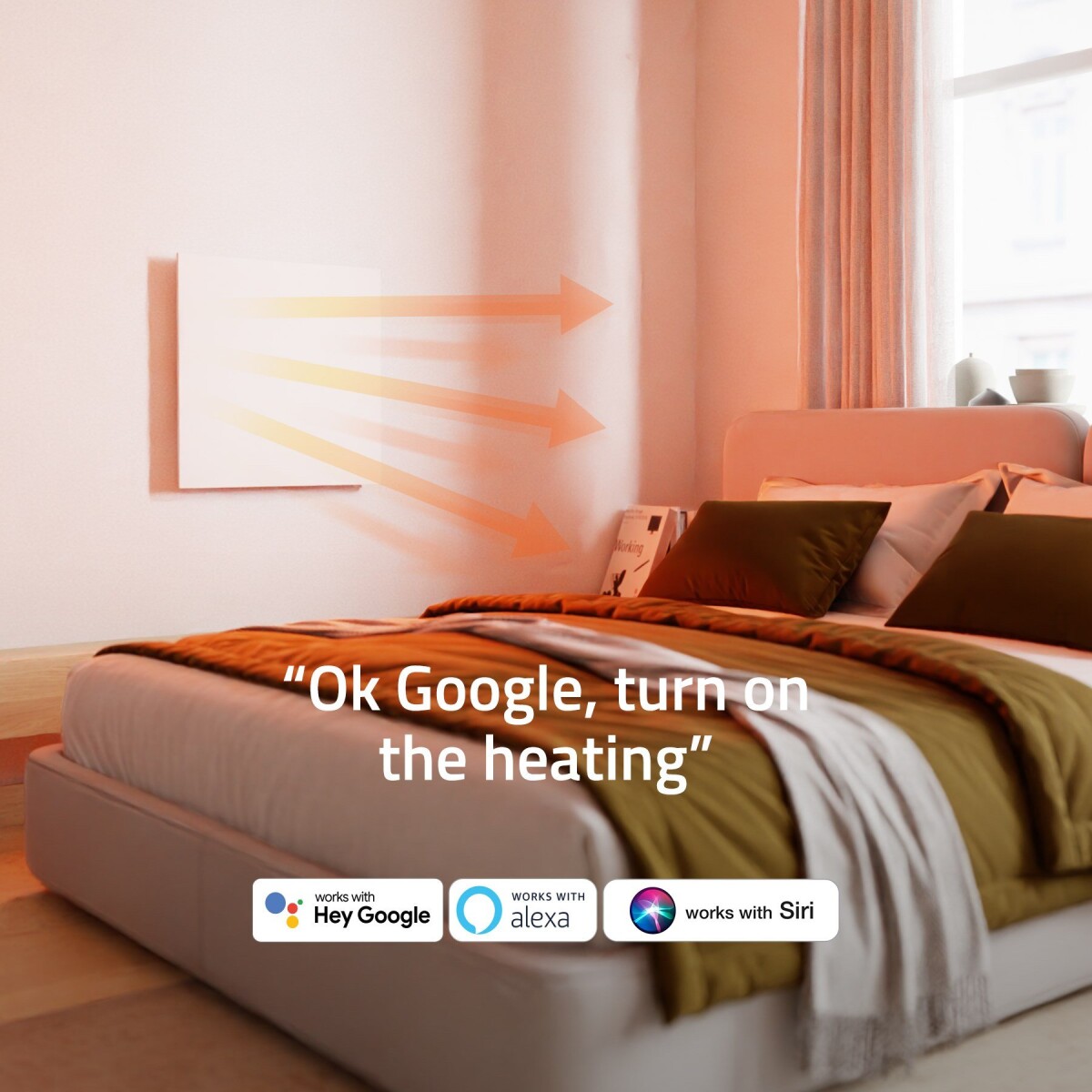 Hombli - Smart Ir Glas Varmepanel 400W Hvid 400W