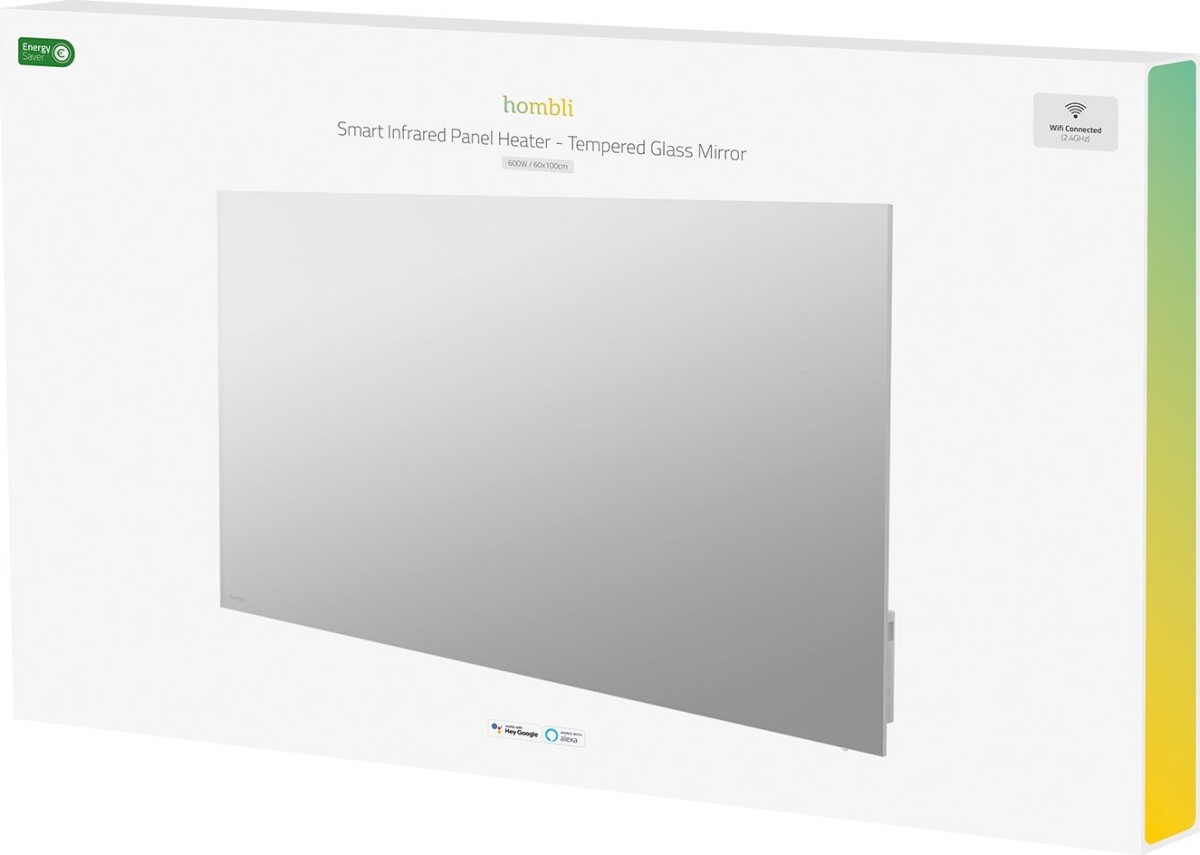 Hombli - Smart Ir Glas Varmepanel 600W Spejl 600W