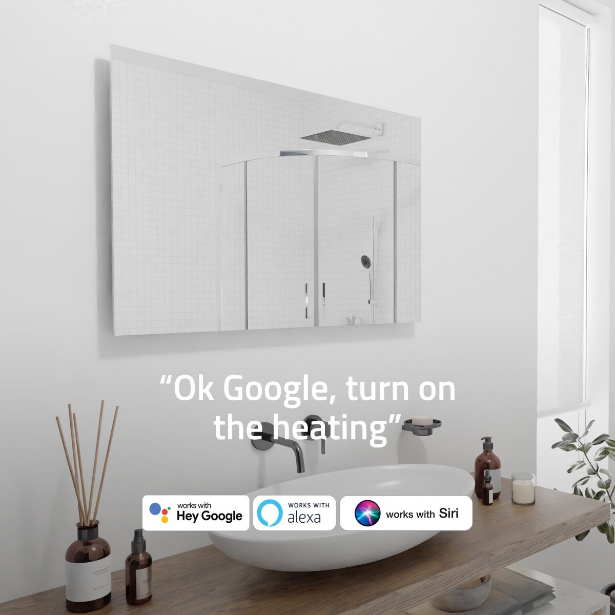 Hombli - Smart Ir Glas Varmepanel 600W Spejl 600W