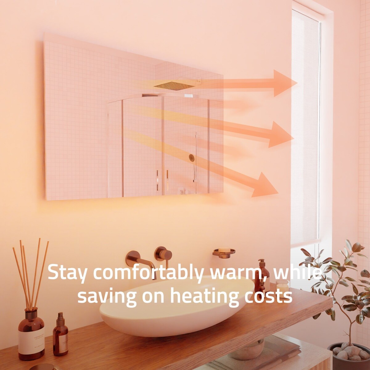 Hombli - Smart Ir Glas Varmepanel 600W Spejl 600W