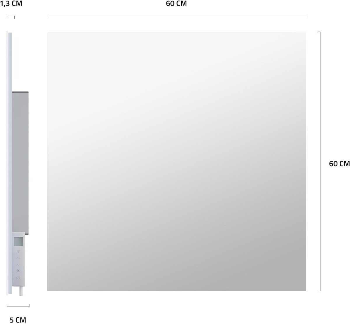 Hombli - Radiator - Smart Ir Glass Heatpanel 400W - Spejl