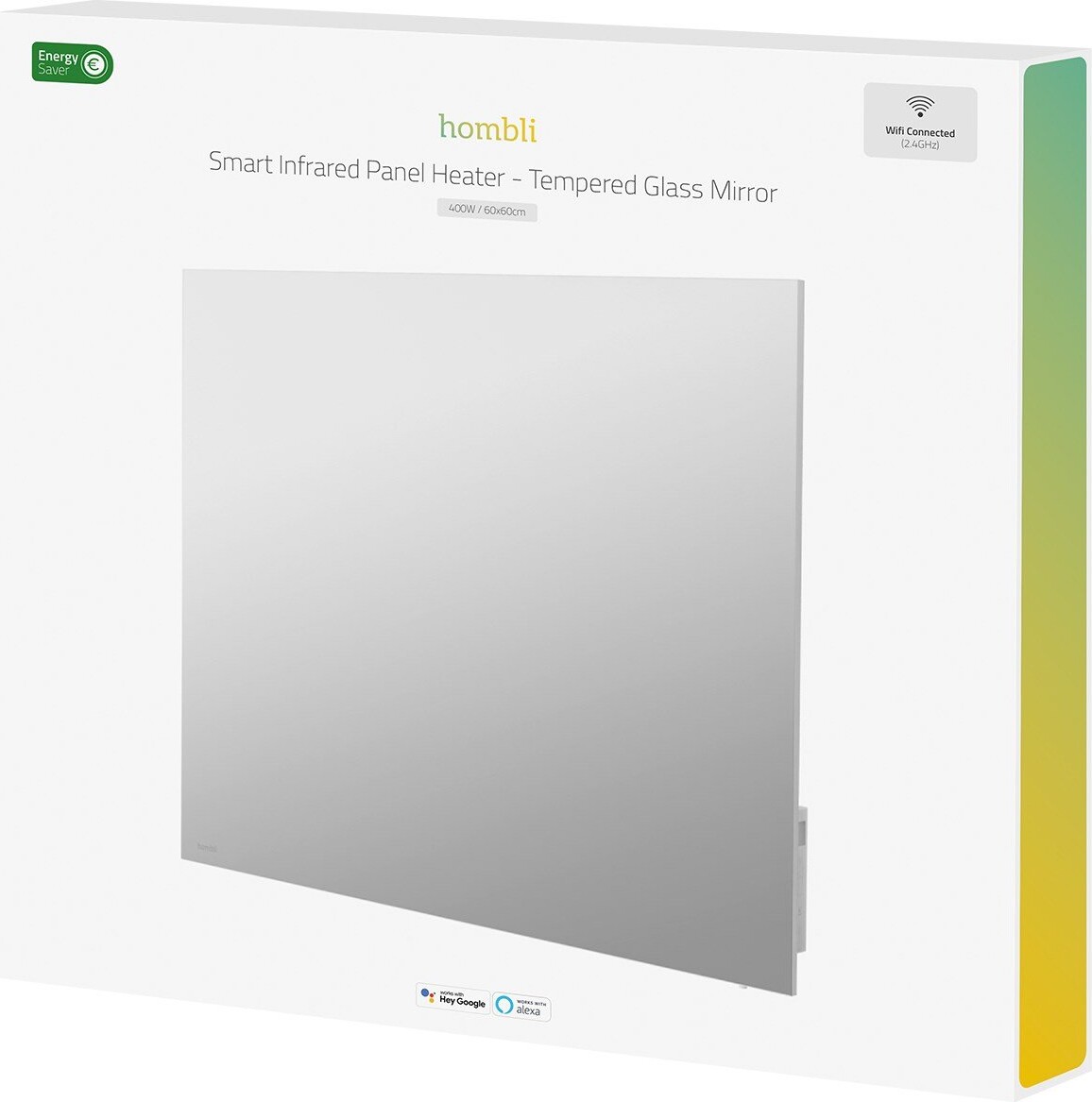 Hombli - Radiator - Smart Ir Glass Heatpanel 400W - Spejl