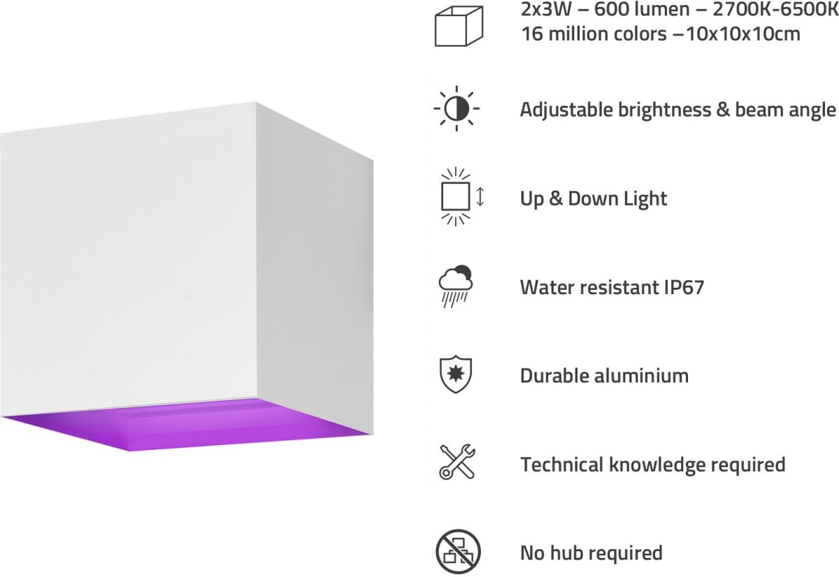 Smart Udendørs Belysning - V2 - Hombli - Hvid