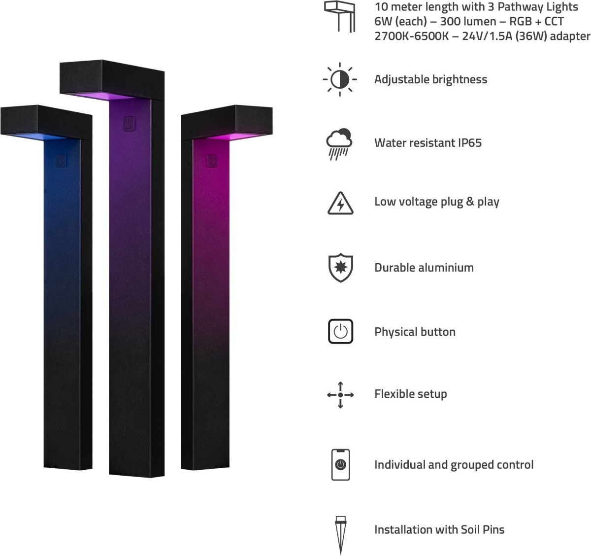 Hombli - Smart Pathway Light - Rgb - 3-Pak