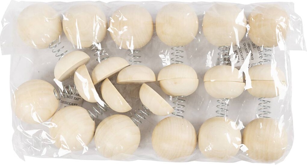 Hoppedihopfigur I Træ - H 75 Mm - Ø 50 Mm - 12 Stk