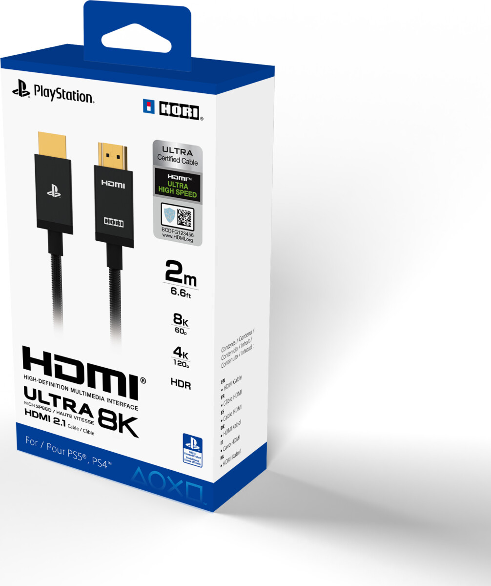 Hori Playstation Hdmi 2.1 Kabel 120hz 8k Hdr 2 Meter Se tilbud