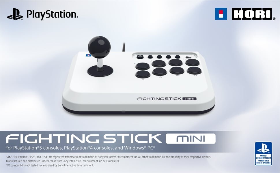 Hori - Fighting Stick Mini For Playstation 5 - White - 8 Inches By 6 Inches