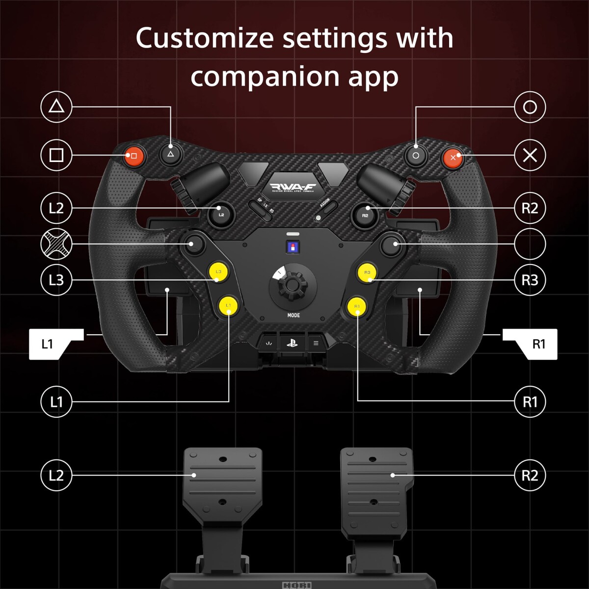 Hori - Racing Wheel Apex Formula For Playstation 5 Playstation 4 Windows Pc