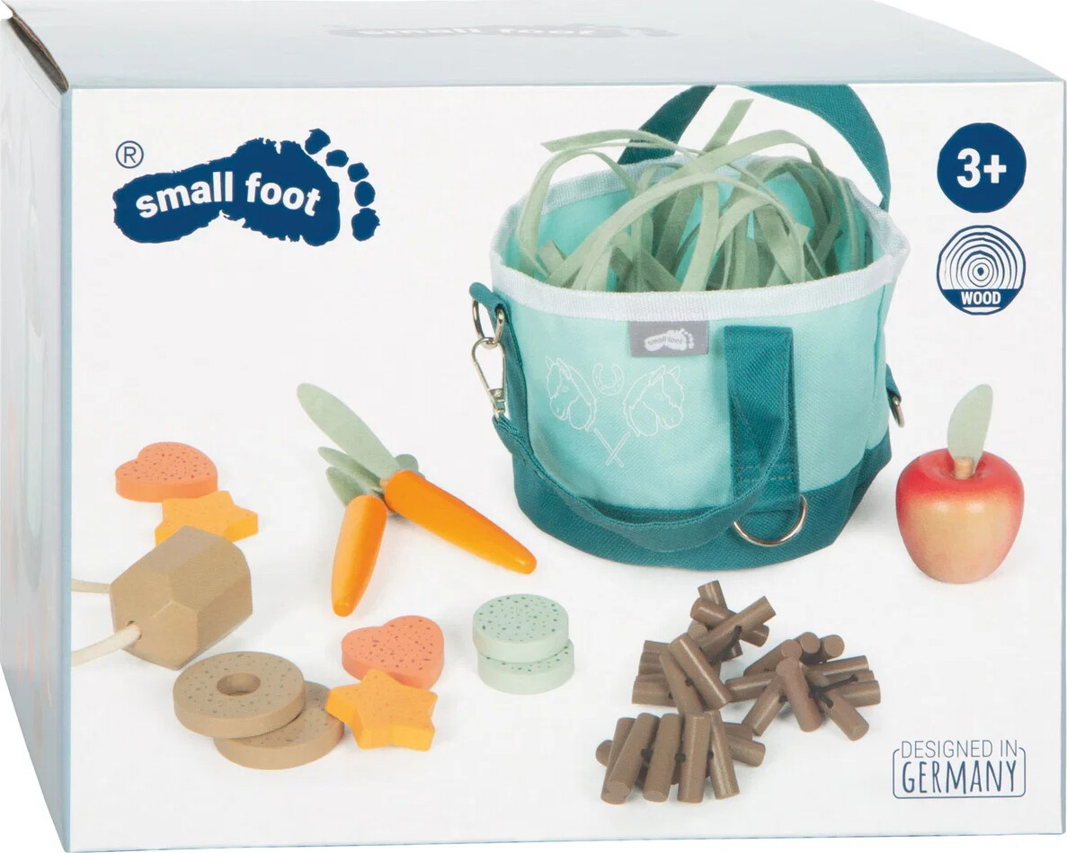 Heste Legetøj Til Børn - Fodringssæt Med Pose - Træ - Small Foot