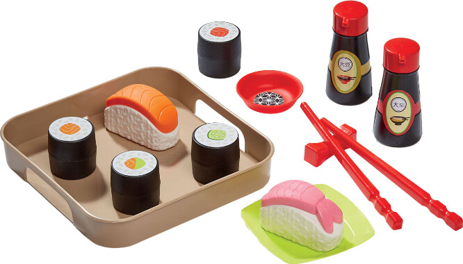 Ecoiffier - Sushi Legetøj Sæt Inkl Bakke - 100 Chef - 14 Dele
