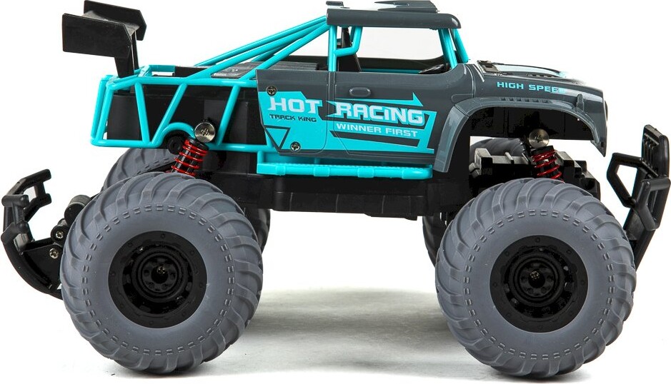 Fjernstyret Bil Med Lys - Hot Racing Dirt Stars - 1 14 - Grå Og Blå