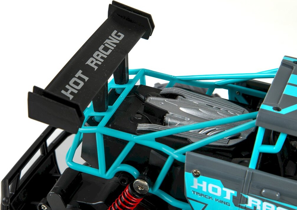 Fjernstyret Bil Med Lys - Hot Racing Dirt Stars - 1 14 - Grå Og Blå