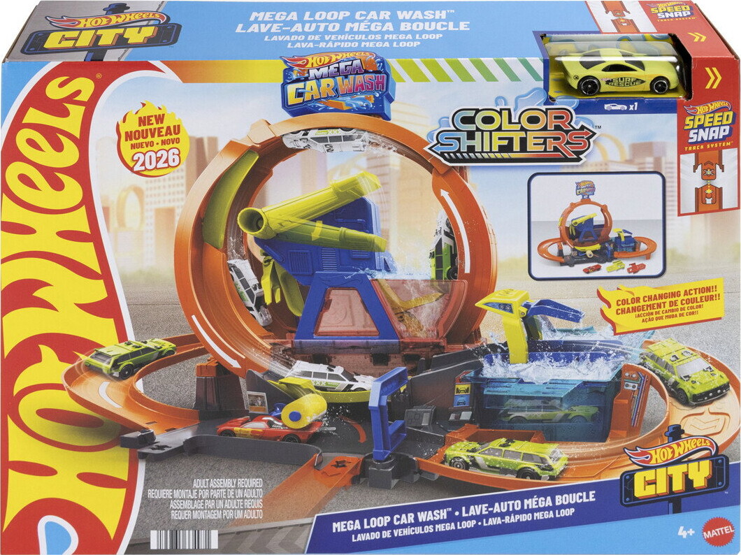 Hot Wheels - City Mega Loop Car Wash - Bilvask - Mattel Jhl97