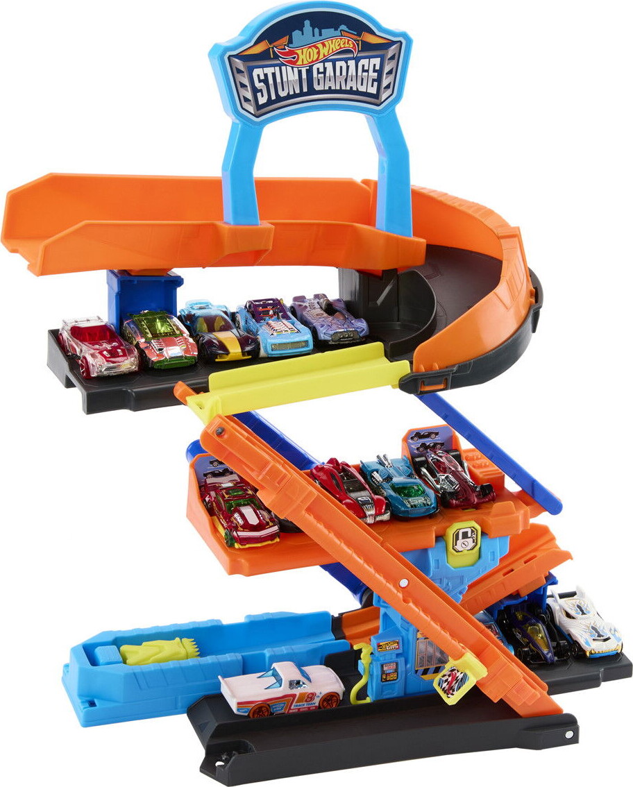 Hot Wheels - City Transforming Stunt Garage Legesæt - Mattel
