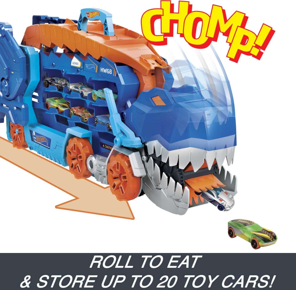 Hot Wheels - City - Ultimate T-Rex Dinosaur Transporter Og 2 Biler