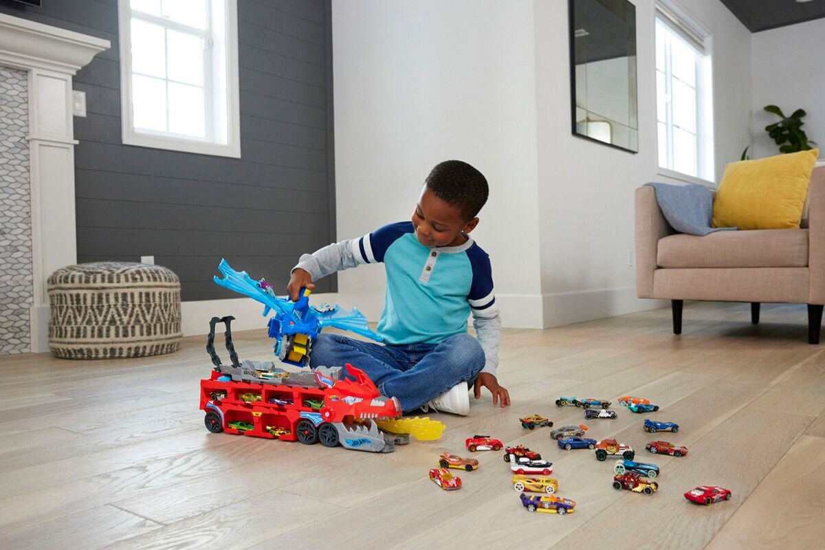 Hot Wheels - City Ultimate Dual Dragon Raceway Transporter Sæt