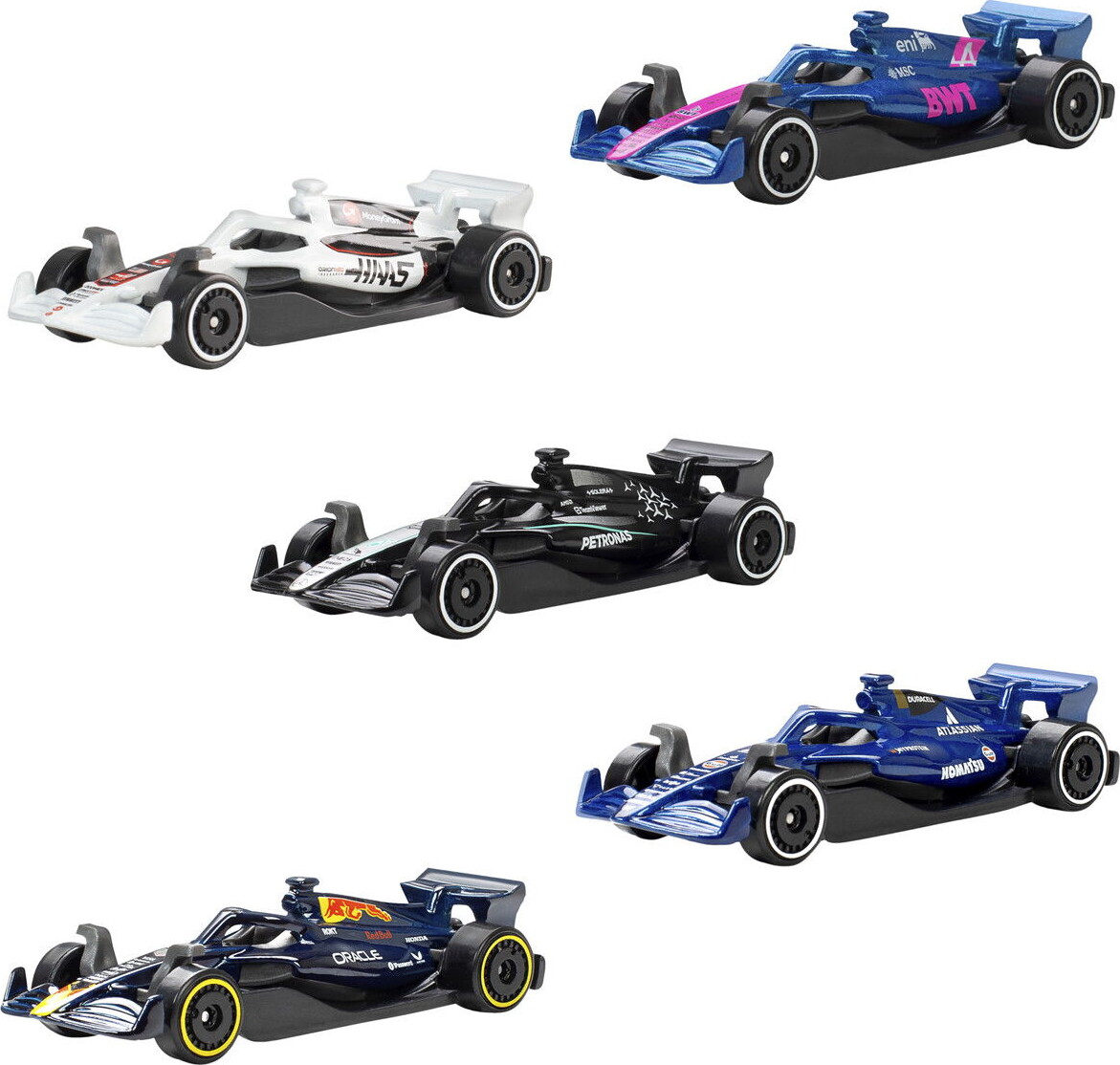 Hot Wheels - F1 Formula 1 Biler - 5 Stk - 1 64 - Mattel Jgf58