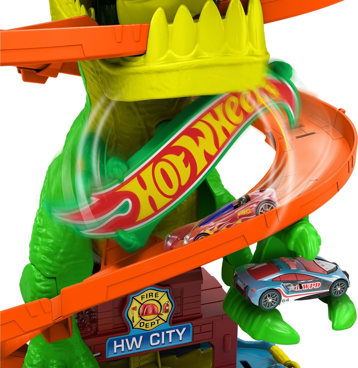 Hot Wheels - City T-Rex Blaze Battle Bane - Dinosaur Brandstation