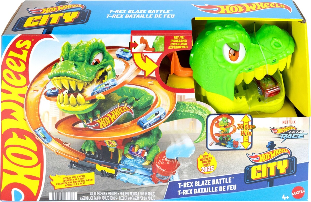 Hot Wheels - City T-Rex Blaze Battle Bane - Dinosaur Brandstation