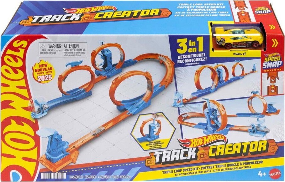 Hot Wheels - Track Creator - Triple Loop Speed Kit - Bilbane Sæt