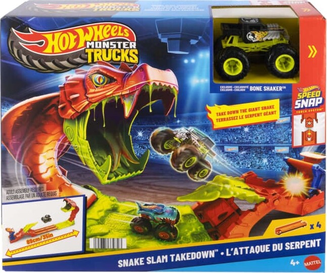 Hot Wheels - Snake Slam Takedown - Monster Trucks - Bane Sæt