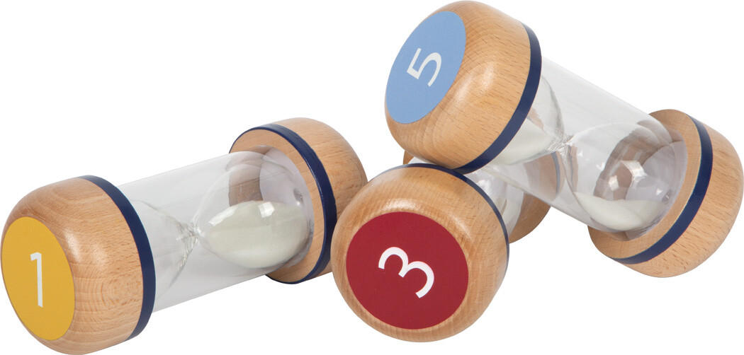 Small Foot - 3 Timeglas Til Børn - 1 3 Og 5 Minutter - Træ