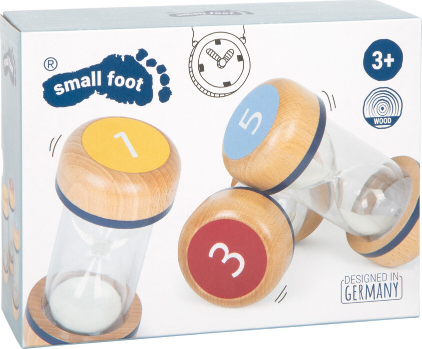 Small Foot - 3 Timeglas Til Børn - 1 3 Og 5 Minutter - Træ