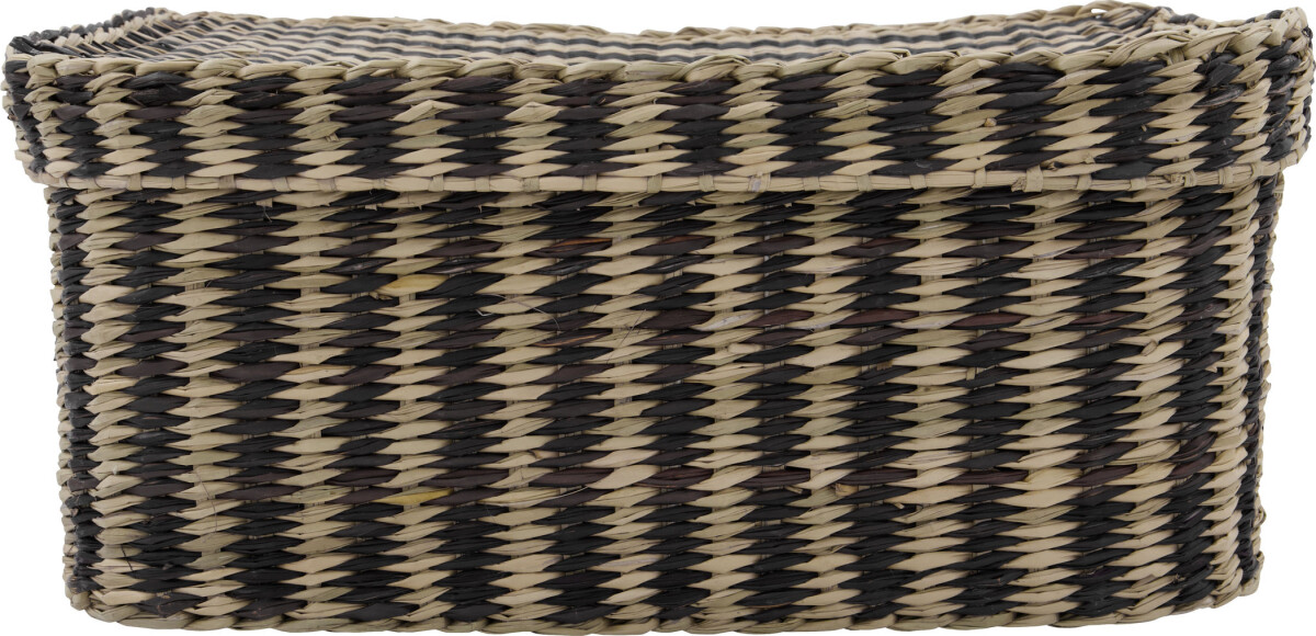 House Doctor - Opbevaringskurve Med Låg - Shoo - Brunstribet - 2 Stk