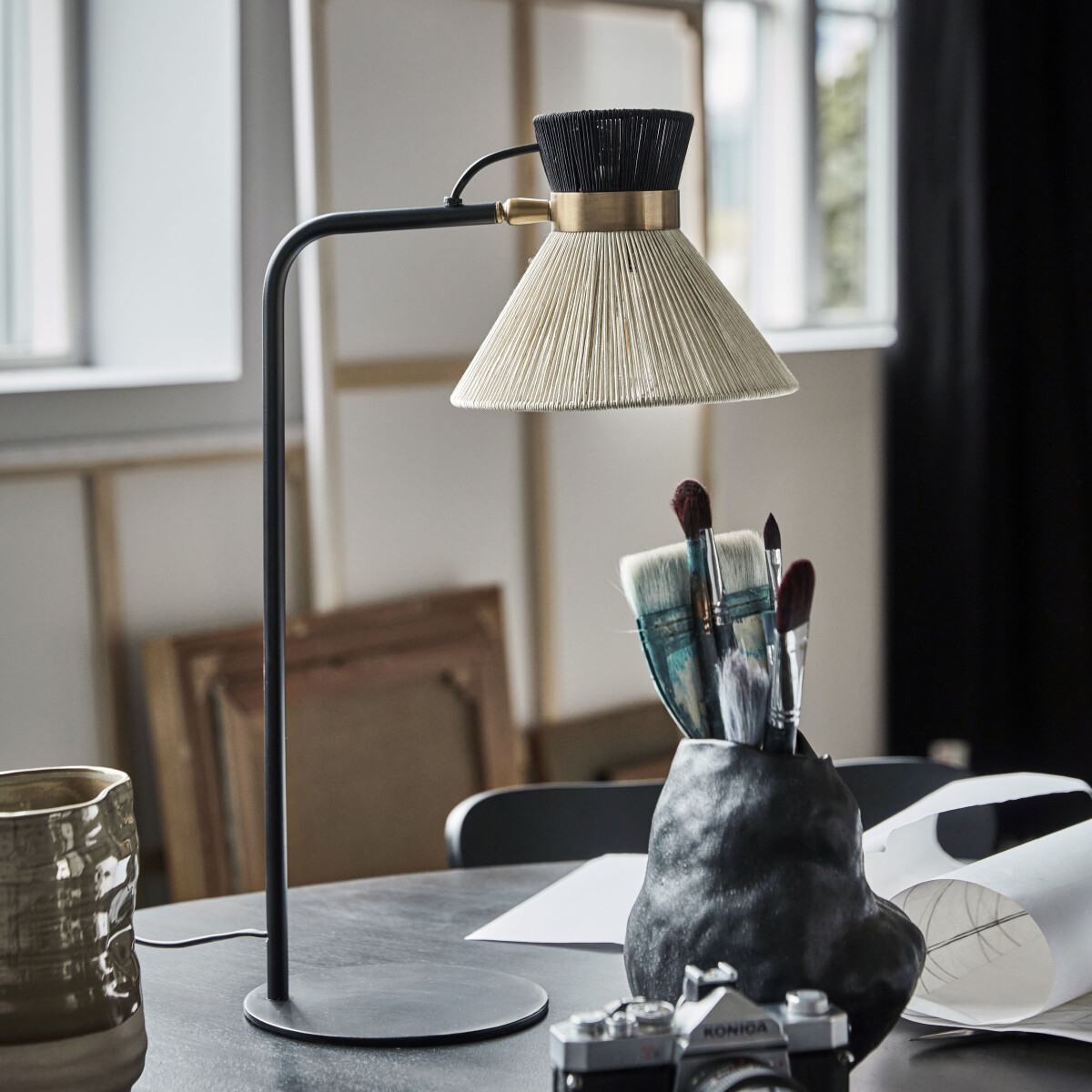 House Doctor - Bordlampe - Cord - Sort - H 56 Cm