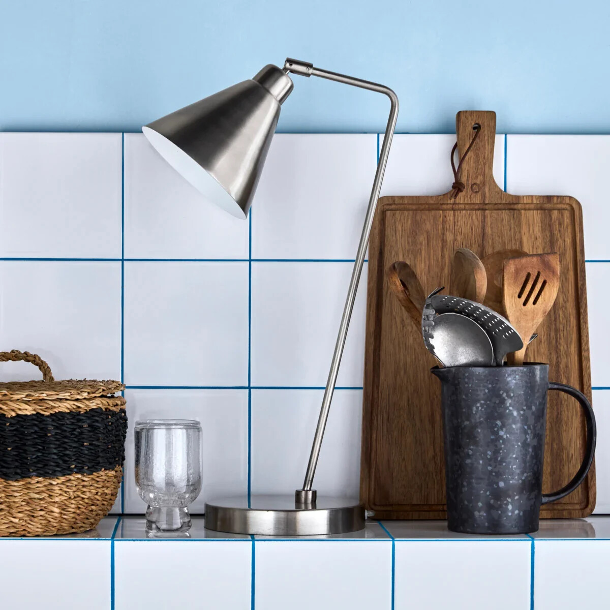 House Doctor - Bordlampe - Hdgame - Børstet Sølv - 54X22X15 5 Cm