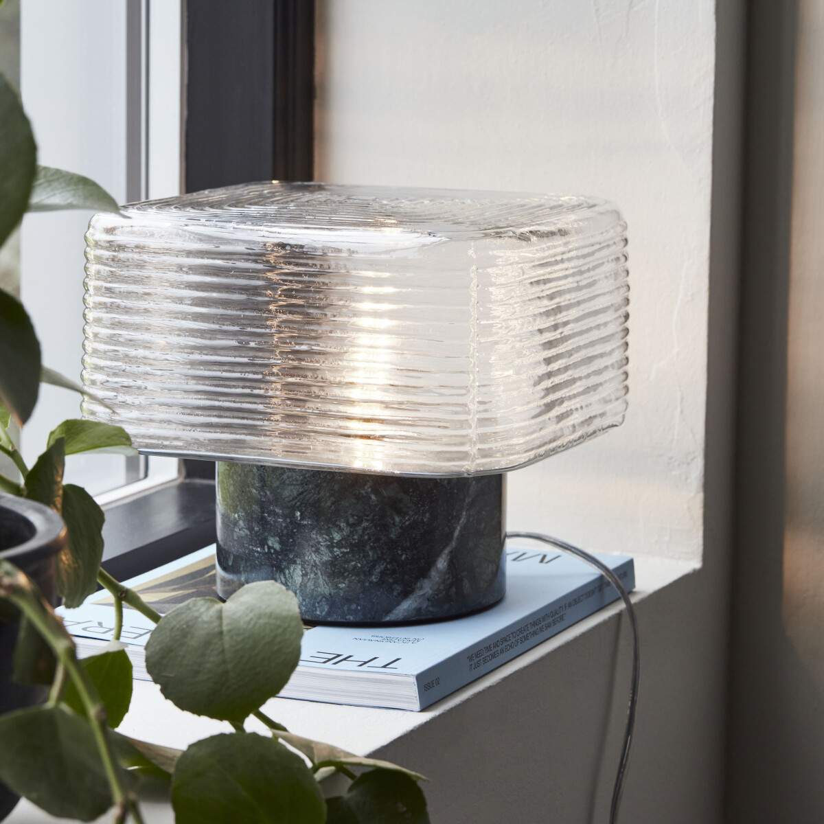 House Doctor - Bordlampe - Neat - Marmor - Grøn - H 20 5 Cm