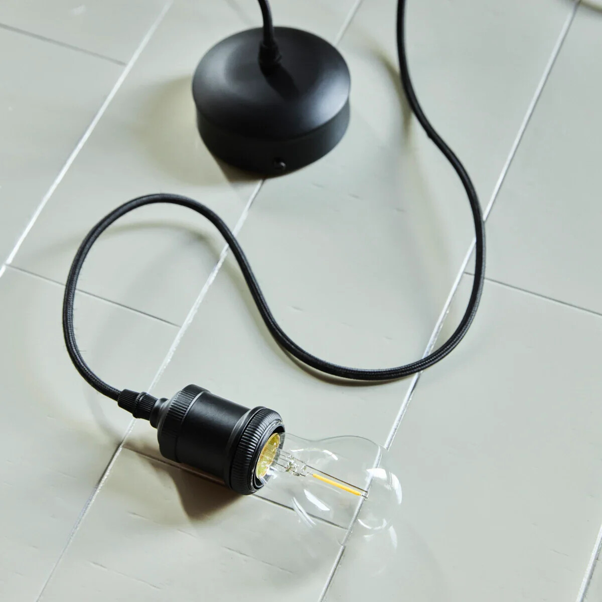 House Doctor - Fatning E27 Med Stofledning - Hdfly - Sort - 3 M