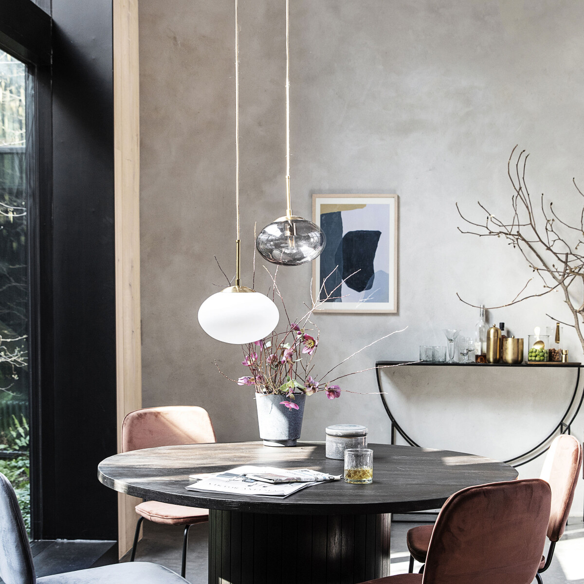 House Doctor - Pendel Lampe - Opal - Hvid - Ø 22 Cm