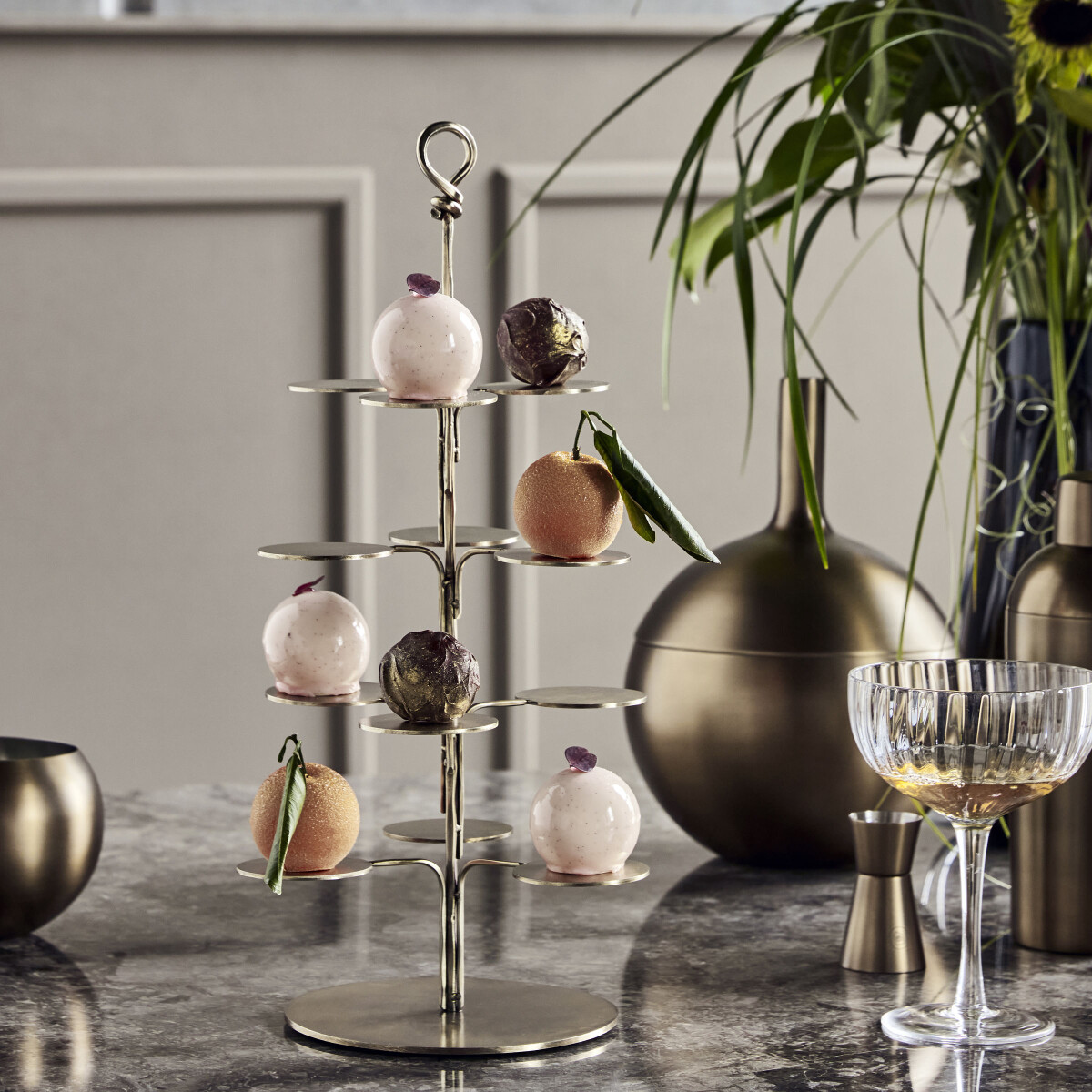 House Doctor - Etagere - Seny - Antik Messing Finish - H 40 Cm