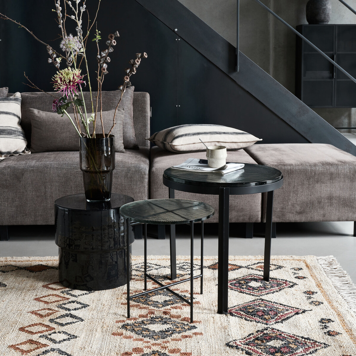 House Doctor - Sidebord - Tamu - Sort - Ø 40 Cm